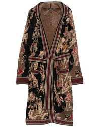 Etro - Jacquard-Knit Hooded Coat - Lyst