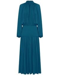 Nicholas - Gathered-Detail Tie-Back Midi Dress - Lyst