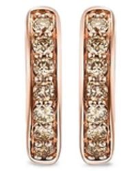 David Yurman - 18Kt Rose Petite Pavé Diamond Huggie Hoop Earrings (12Mm) - Lyst