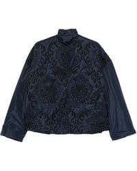 Whyci - Damask-Embroidered High-Neck Jacket - Lyst