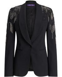 Ralph Lauren - Fringe Detal V-Neck Blazer - Lyst