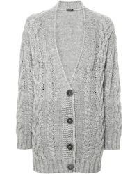 Liu Jo - Chunky-Cable-Knit Cardigan - Lyst