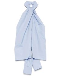 Stella McCartney - Top Smanicato Con Scollo All'Americana - Lyst