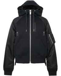 Sacai - Sponge Sweat Hoodie Met Vlakken - Lyst