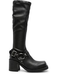 Acne Studios - 80mm Square-toe Leather Boots - Lyst