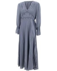 RIXO London - Vestido Midi Arlena Con Cuello En V - Lyst