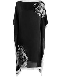 Carine Gilson Kaftan Met Bloemenprint - Zwart