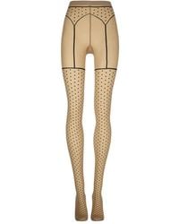 Wolford - Polka-Dot Garter-Belt 20 Tights - Lyst