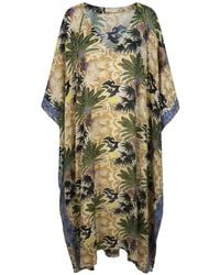 Anjuna - Floral-Print Poncho-Style Maxi Dress - Lyst