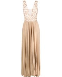 Elisabetta Franchi - Red Carpet Dress With Rhombus Embroidery - Lyst
