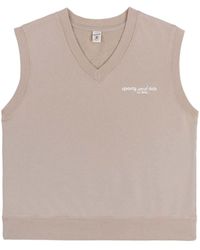 Sporty & Rich - Tank Logo-embroidered Cotton Vest - Lyst