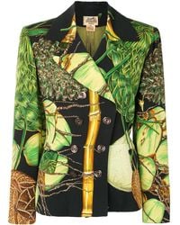 Hermès Pre-owned Blazer mit Print - Grün