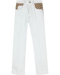 Gucci - Straight Jeans GG mit Canvas - Lyst