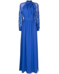 Sachin & Babi - Embroidered Long-sleeve Gown - Lyst