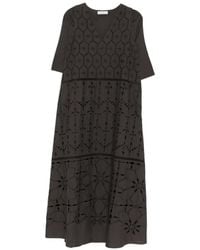 Whyci - Vestido Midi Con Bordado Inglés - Lyst