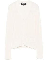 Rochas - Logo-Patch Ribbed-Knit Cardigan - Lyst