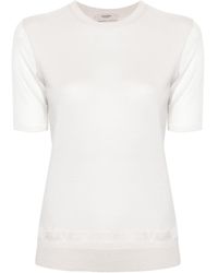 Agnona - T-shirt con inserti semi trasparenti - Lyst