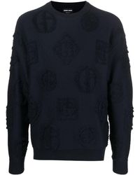 Herren Bekleidung Pullover und Strickware Sweatjacken Giorgio Armani Kurzreißverschluss-pullover Mit Neve-logo in Grau für Herren 