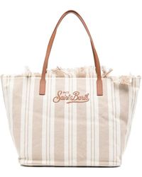 MC2 Saint Barth - City Striped Fringed Tote Bag - Lyst