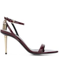 Tom Ford - Bordeaux Sandals With High Stiletto Heel And Adjustable Ankle Strap Closure - Lyst