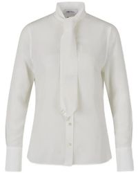McQueen - Tie-Neck Long-Sleeve Blouse - Lyst
