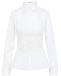 Ermanno Scervino - Lace-Insert Cotton Shirt - Lyst