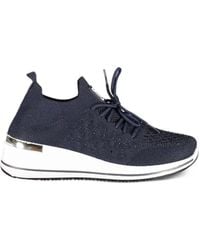 Laura Biagiotti - Rhinestone-Embellished Wedge Sneakers - Lyst