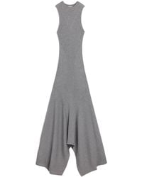 Ami Paris - Asymmetric Ribbed-Knit Wool Dress - Lyst