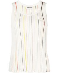 Sonia Rykiel - Striped Cotton-Blend Tank Top - Lyst