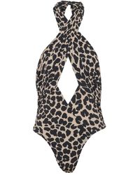 Balmain - Leopard-Print Swimsuit - Lyst