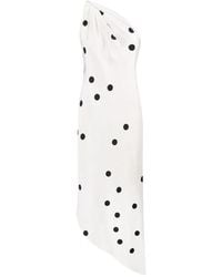 Anna October - Mio Polka-Dot One-Shoulder Midi Dress - Lyst