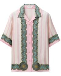 Versace - Zijden Twill Blouse Met Print - Lyst