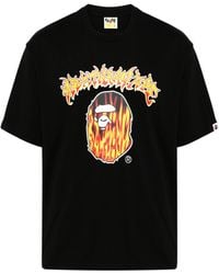 A Bathing Ape - Mad Flame Ape Head-print T-shirt - Lyst