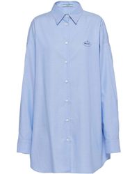 Prada - Robe-chemise en coton oxford - Lyst