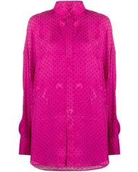 Balenciaga - Polka Dot Scarf-Detail Shirt - Lyst