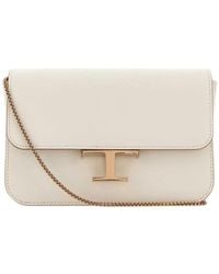 Tod's - Logo-Plaque Leather Crossbody Bag - Lyst