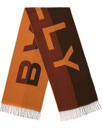 Bally - Tweekleurige Sjaal Met Logo-jacquard En Franje - Lyst