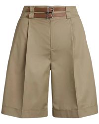 Ralph Lauren - Buckle-Belt Cotton Shorts - Lyst