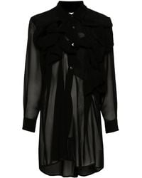 Comme des Garçons - Cropped Semi-sheer Shirt - Lyst