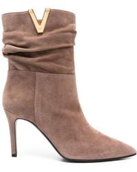 Via Roma 15 - Botas de ante con tacón de 80 mm - Lyst