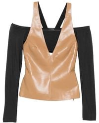 Nanushka - Ferr Leren Top Met Halternek - Lyst