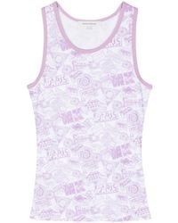 Maison Kitsuné - Logo-Print Cotton Tank Top - Lyst