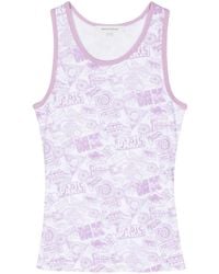 Maison Kitsuné - Logo-Print Cotton Tank Top - Lyst