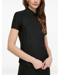 Patrizia Pepe - Short-Sleeve High-Neck T-Shirt - Lyst