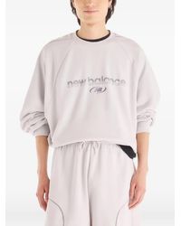 New Balance - Trackside French Terry Crew Sweater - Lyst