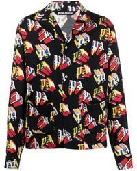 Palm Angels - Logo-Print Long-Sleeved Shirt - Lyst