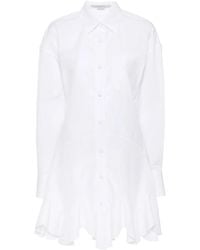 Stella McCartney - Logo-Embroidered Poplin Mini Dress - Lyst