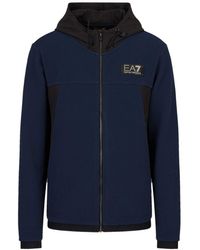 Emporio Armani - Logo-patch Zip-up Hoodie - Lyst