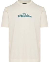 Emporio Armani - Logo-embroidered Crew Neck T-shirt - Lyst
