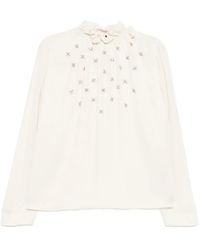 Dice Kayek - Bluse Mit Kristallen - Lyst